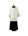 Ecru priest surplice, cotton insert - tropical fabric (22)