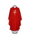 Embroidered chasuble, red with cross motif (A4)