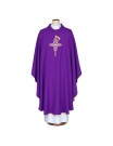Embroidered chasuble, purple with cross motif (A6)