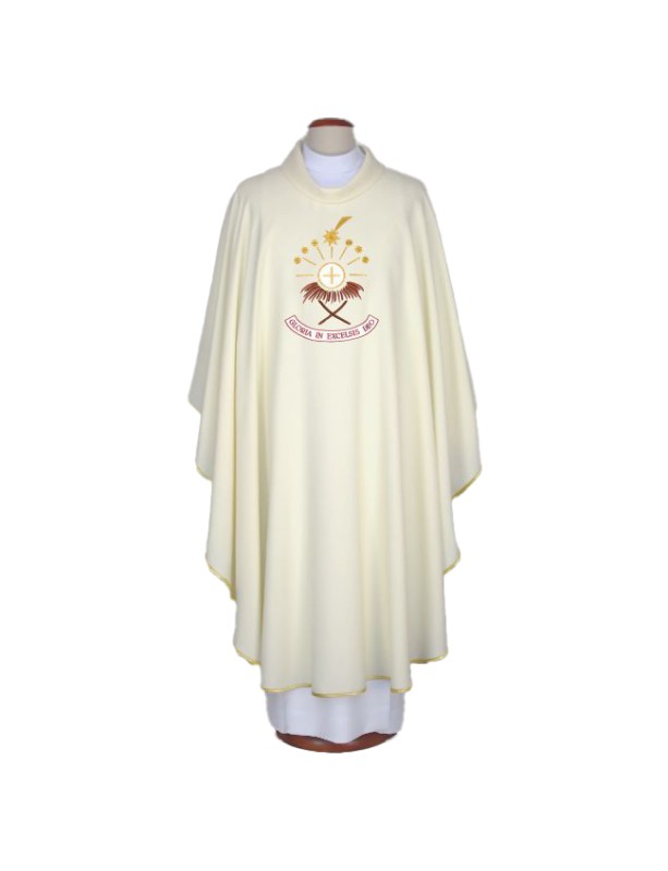 Embroidered chasuble with embroidered Christmas motif (A10)
