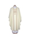 Ecru embroidered chasuble Alfa and Omega (A14)