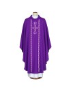 Purple embroidered chasuble Alfa and Omega (A15)