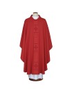 Red embroidered chasuble with cross motif (A17)