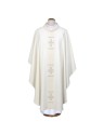Ecru embroidered chasuble with cross motif (A18)