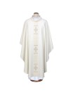 Ecru embroidered chasuble with cross motif (A18)