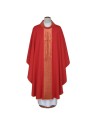 Red embroidered chasuble with cross motif (A21)