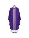 Purple embroidered chasuble with cross motif (A22)