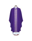 Purple embroidered chasuble with cross motif (A22)