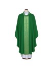 Green embroidered chasuble with cross motif (A23)
