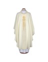Ecru embroidered chasuble with cross motif (A24)