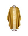 Chasuble with woven belt, brocade fabric - old gold (A32)