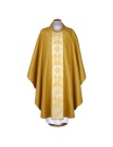Chasuble with woven belt, brocade fabric - old gold (A32)