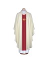 Ecru embroidered chasuble with cross motif (A34)