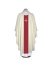 Ecru embroidered chasuble with cross motif (A34)