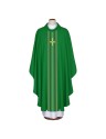 Green embroidered chasuble with cross motif (A36)