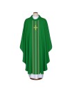 Green embroidered chasuble with cross motif (A36)