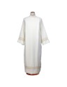 Alva de sacerdote ecru, decorada com bordado - corte romano (A49)