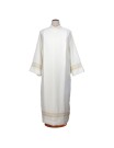 Ecru priest's alb, decorated with embroidery - Roman cut (A49)