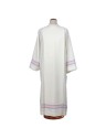 Priest alb decorated with delicate purple embroidery (A50)