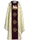 Embroidered chasuble with Lamb of God - rosette, velvet belt (T5)