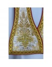 Roman chasuble, brocade fabric - maniple, burse, veil, stole (7K)