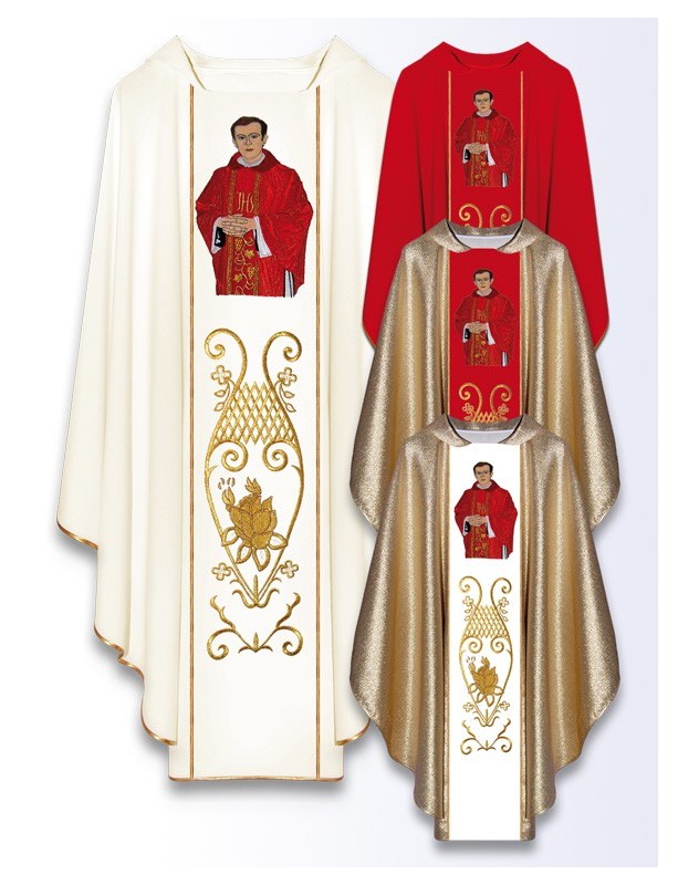 Chasuble with image of Blessed Fr. Jerzy Popieluszko