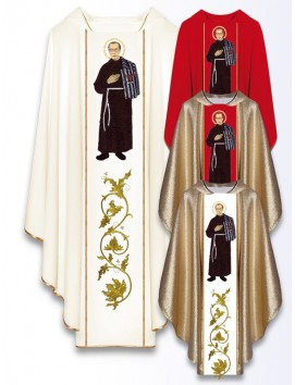 Chasuble à l'effigie de saint Maximilien Marie Kolbe