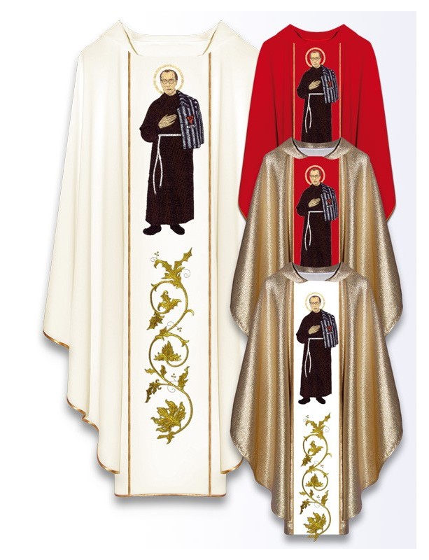 Casula con immagine di San Massimiliano Maria Kolbe