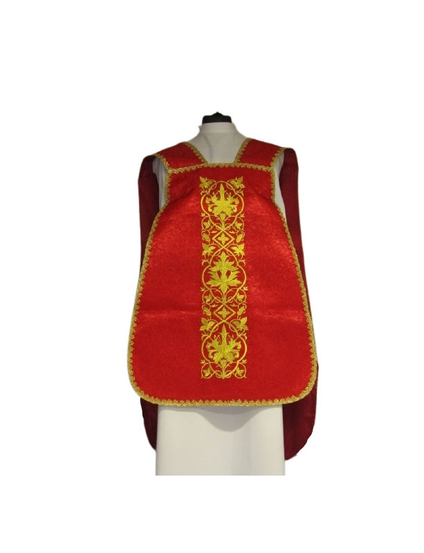 Roman chasuble IHS + extras - red