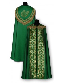 Chape verte avec bandes dorées