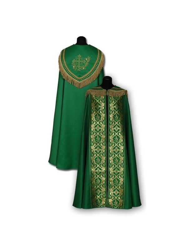 Chape verte avec bandes dorées