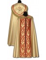 Gold cope with red accessories