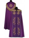 Hand embroidered purple cope