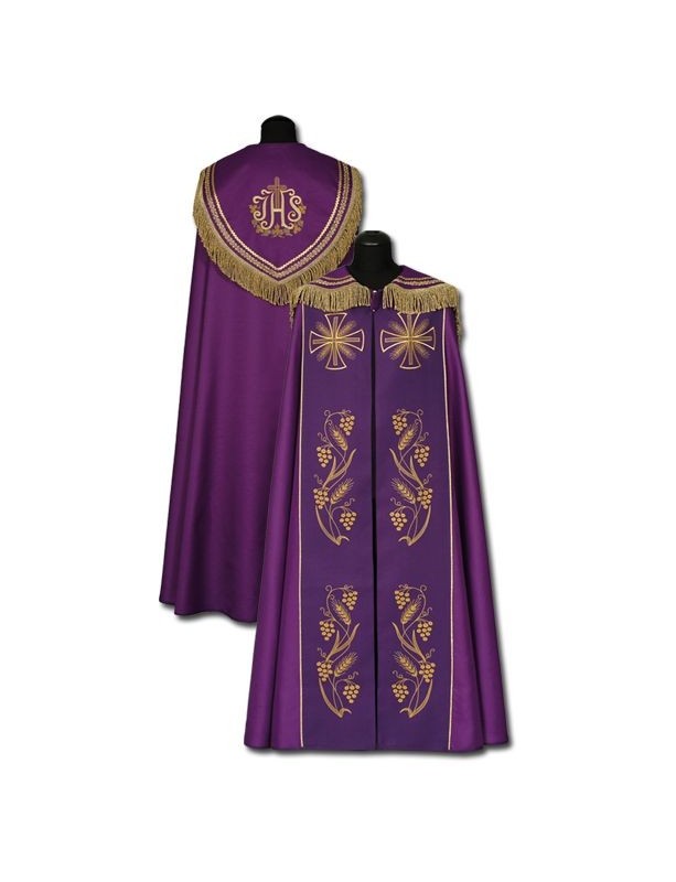 Capa morada bordada a mano