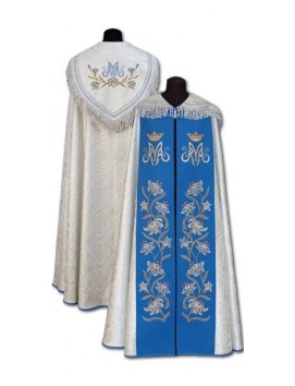 Marian silver cape - richly embroidered