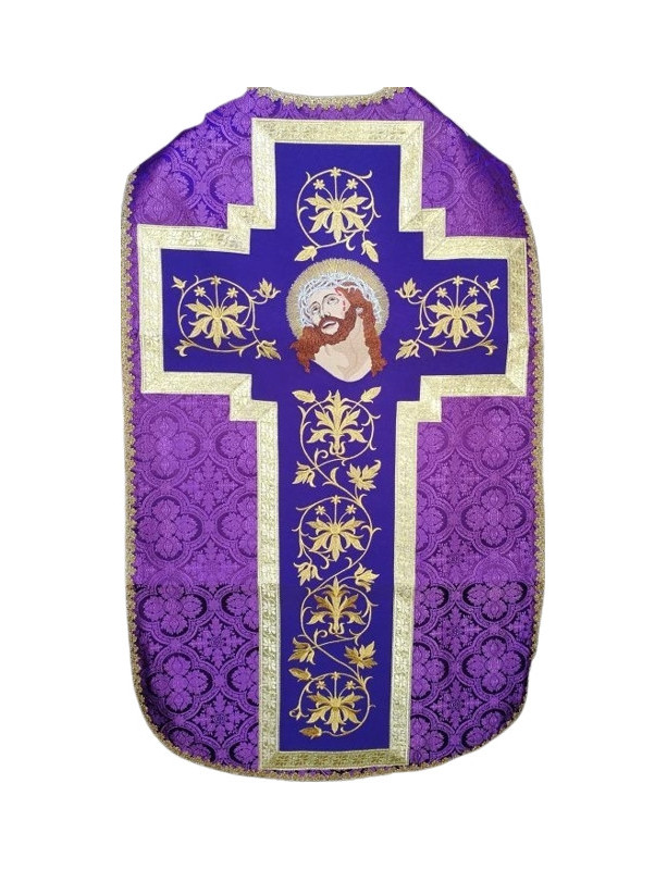 Fialový římský ornát Kristus s korunou z trnů