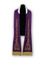 Purple stole - Roman pattern, embroidered (186)