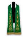Green stole - Roman pattern, embroidered (184)