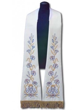 Estola blanca - motivo romano, bordada (182)