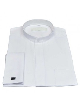 White shirt under the cassock (cufflinks) - small stand-up collar