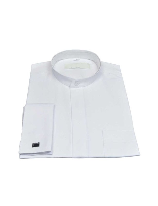 White shirt under the cassock (cufflinks) - small stand-up collar