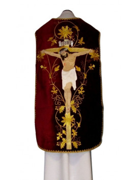 Römisches Messgewand violett, Christus, der Gekreuzigte