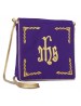 Bourse brodée IHS - violet (B).