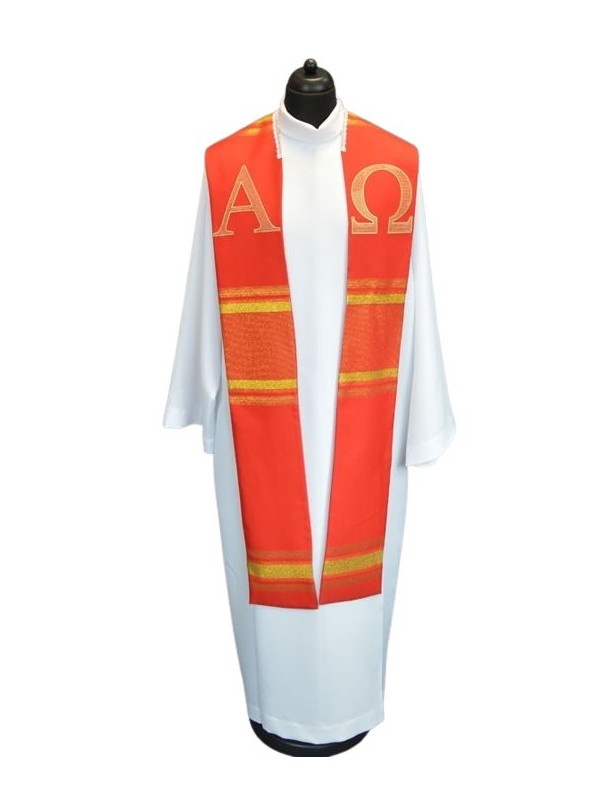 Stola rossa Alpha e Omega