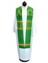 Étole verte Alpha et Oméga