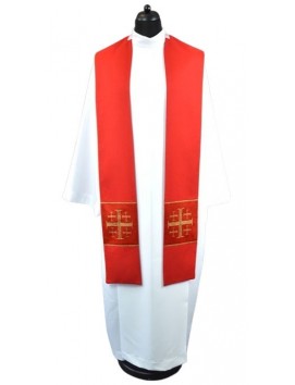 Estola roja con cruces de Jerusalén