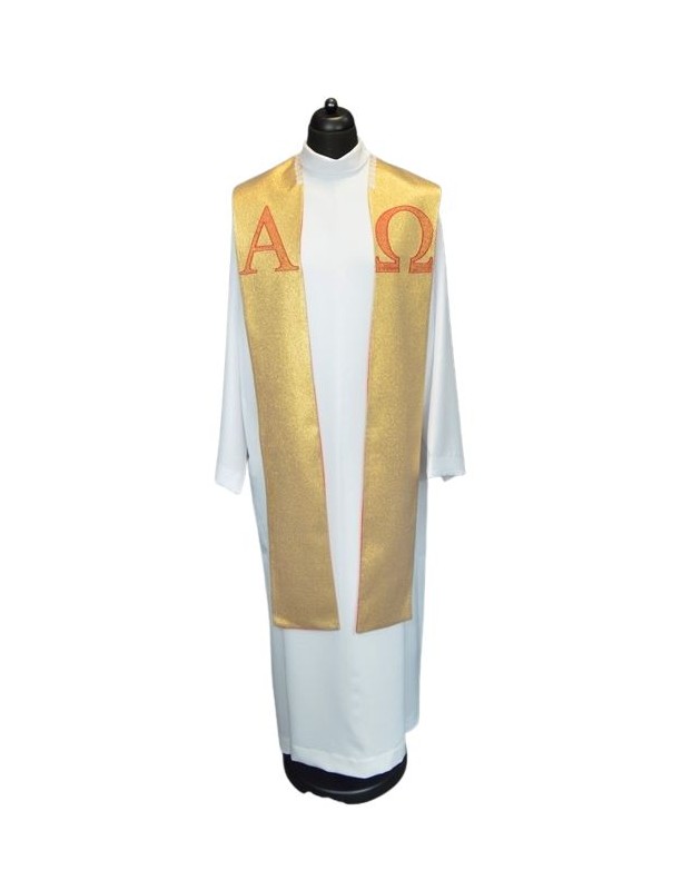 Alpha and Omega gold stole for concelebration