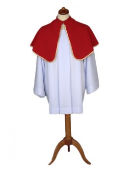 Manto de monaguillo rojo unilateral