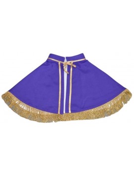 Manto de monaguillo bilateral blanco y morado (con borlas)
