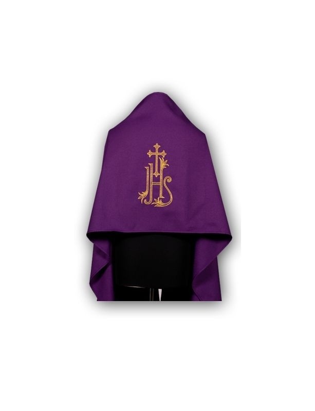 Voile brodé violet IHS